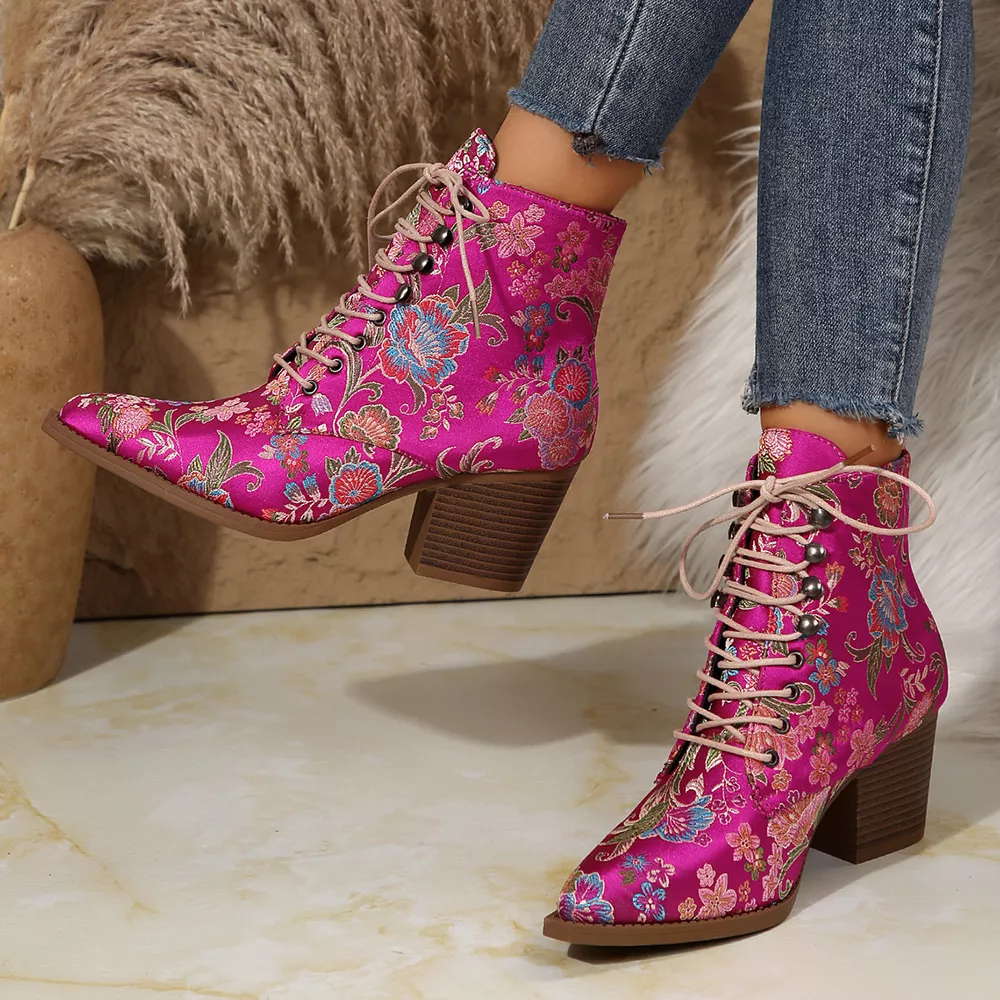 Point Toe Block Heels Boots, image 3