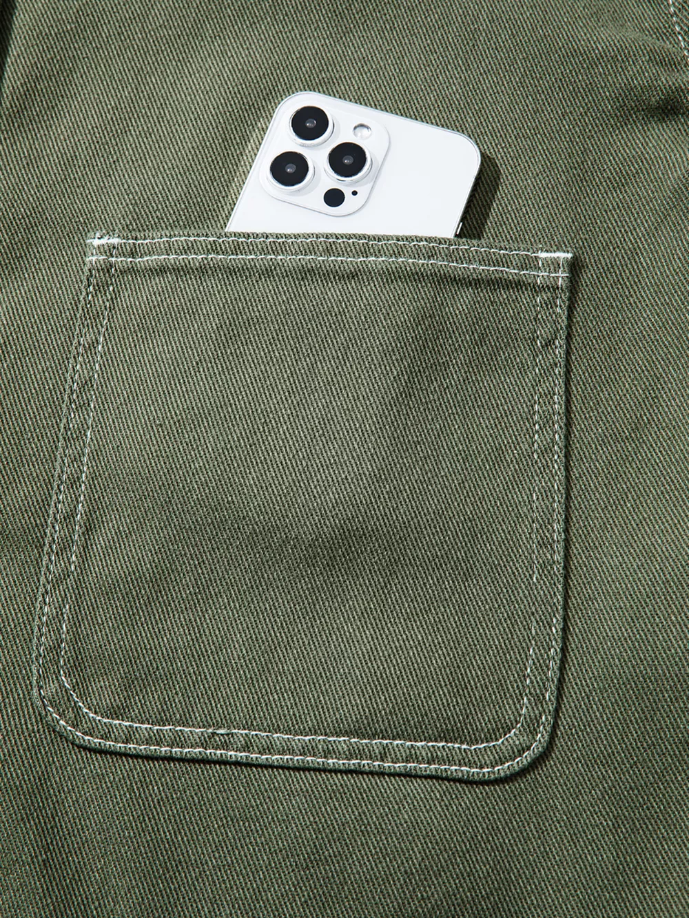 Patched Pocket Collared Button Front Boyfriend Denim Jacket, image 9