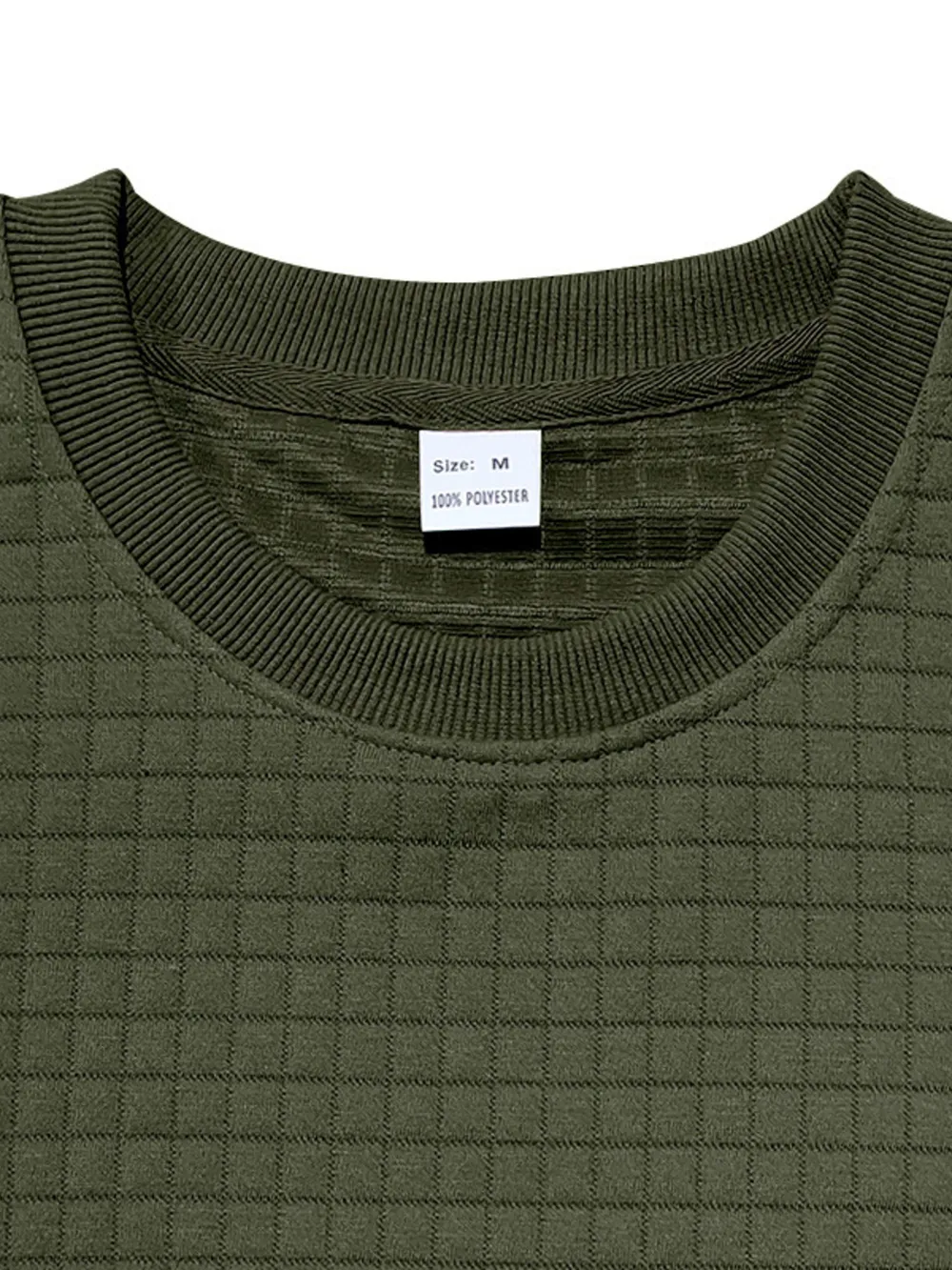 Men's Full Size Textured Round Neck Top and Shorts Set Plus SIze, image 5