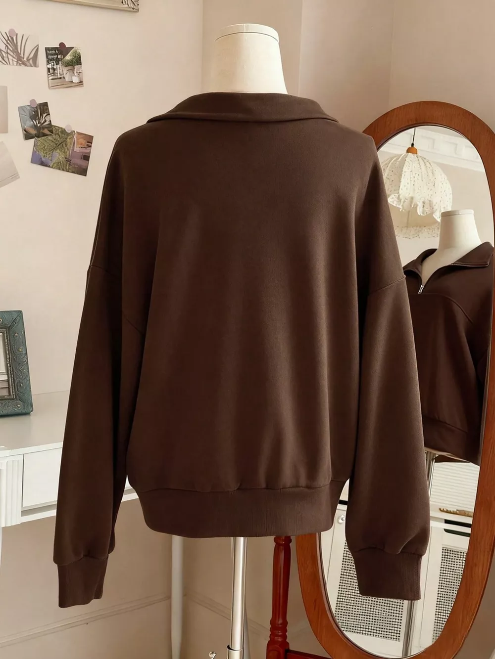 Quarter-Zip Dropped Shoulder Sweatshirt, image 10