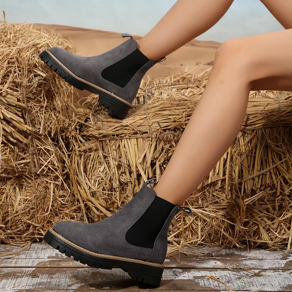 Round Toe Platform Boots, image 4