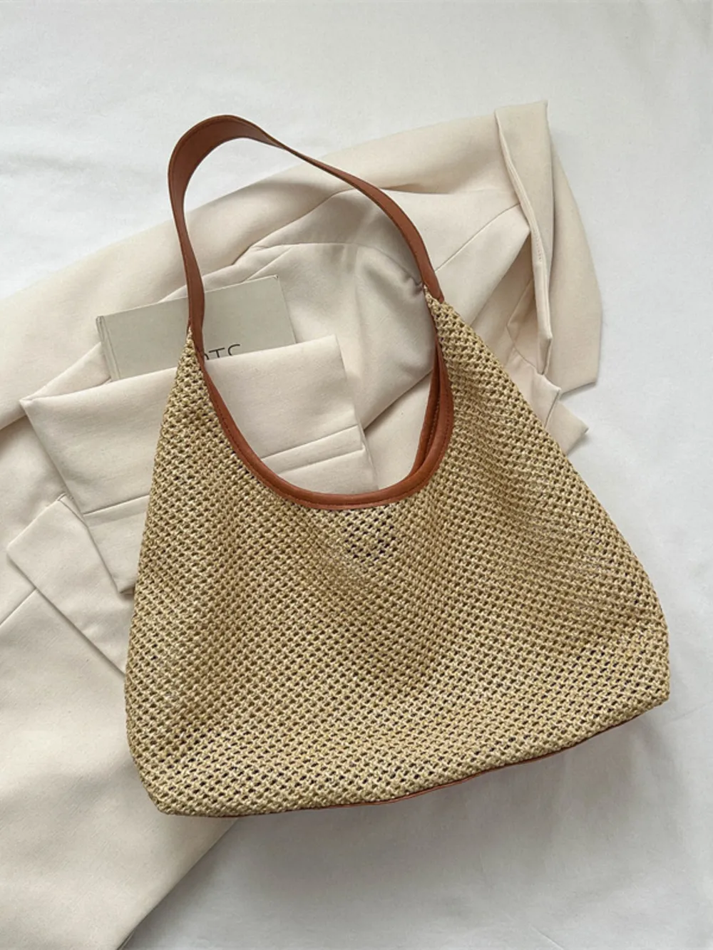 Woven Straw Shoulder Bag, image 7