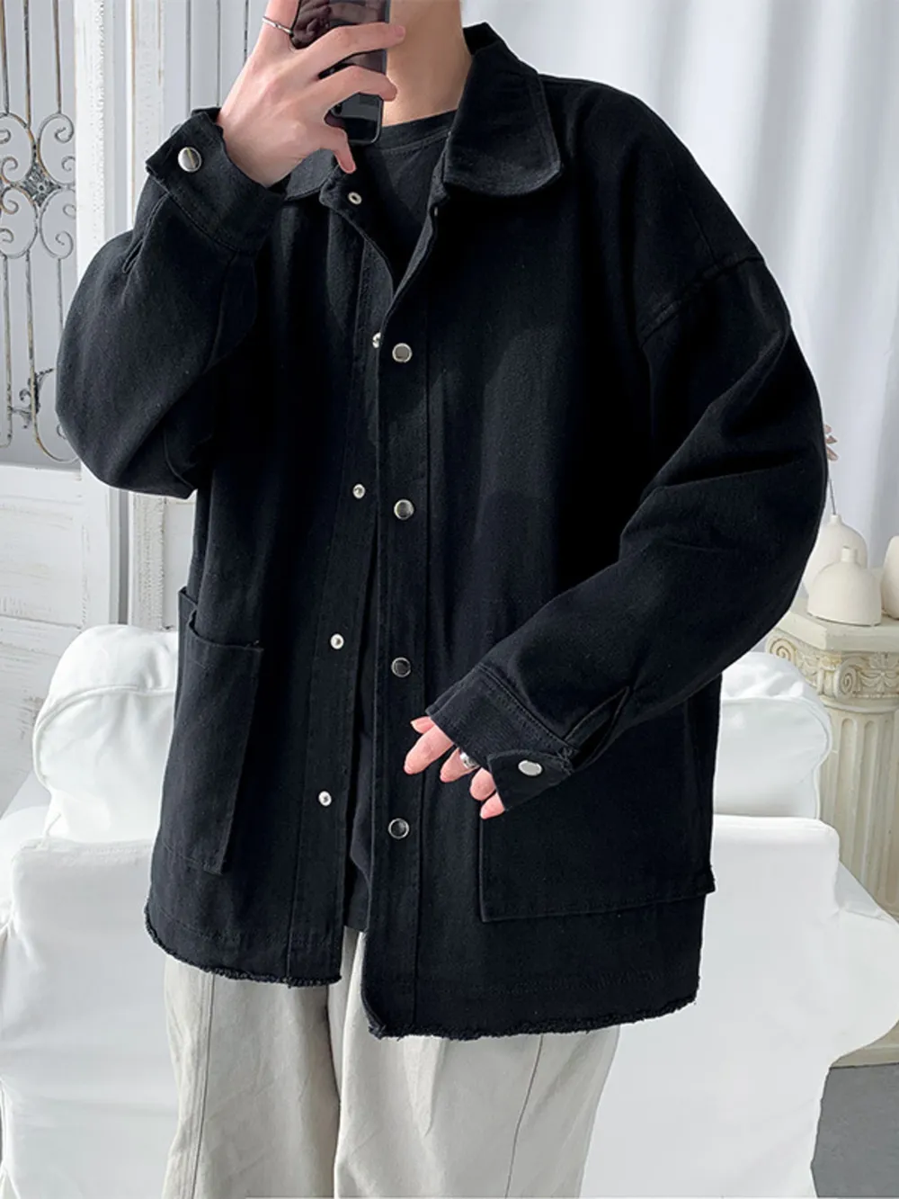 Men's Button Up Long Sleeve Jacket, image 4