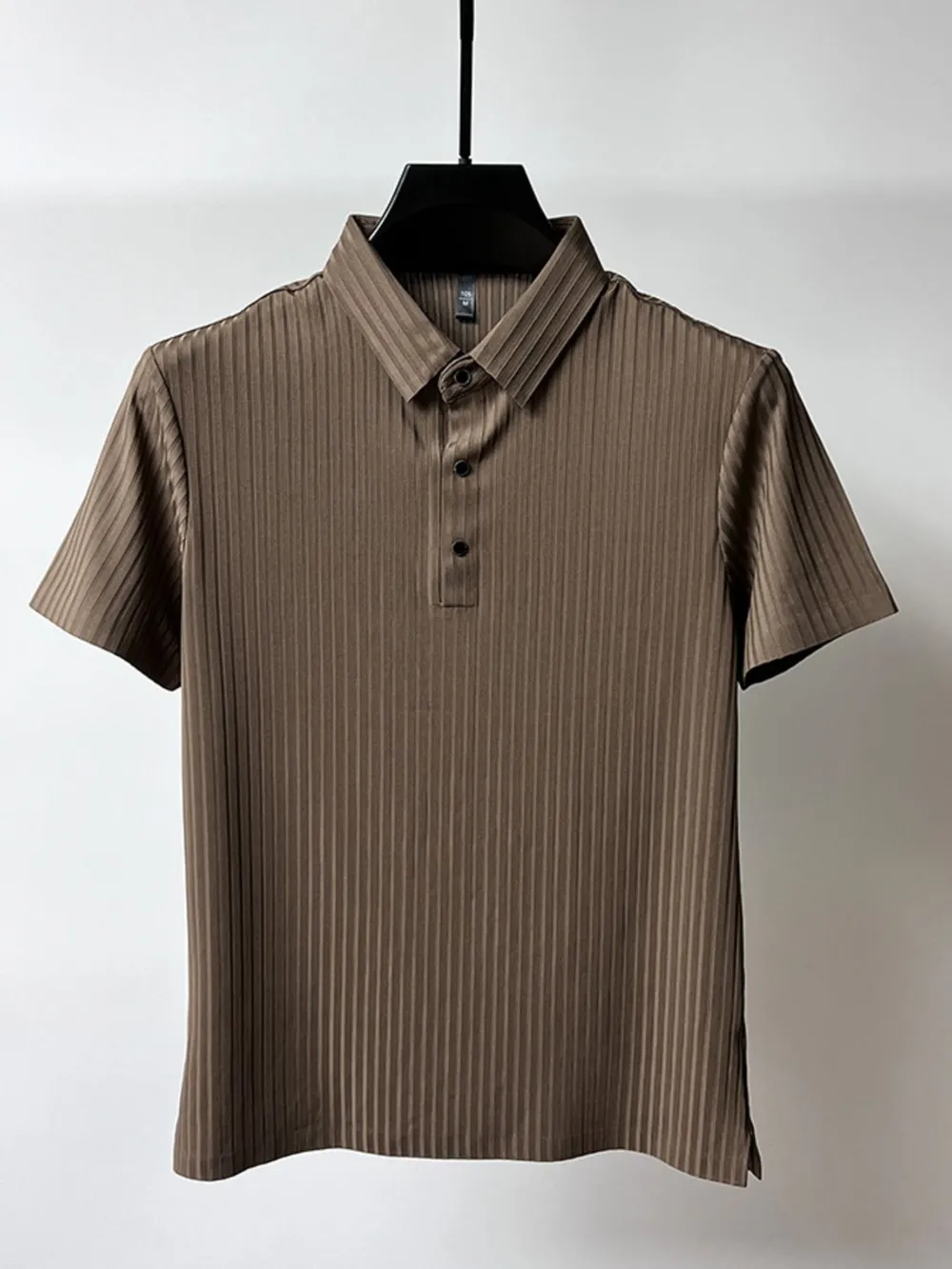 Men's Plus Size Ribbed Texture Short Sleeve Polo, image 8