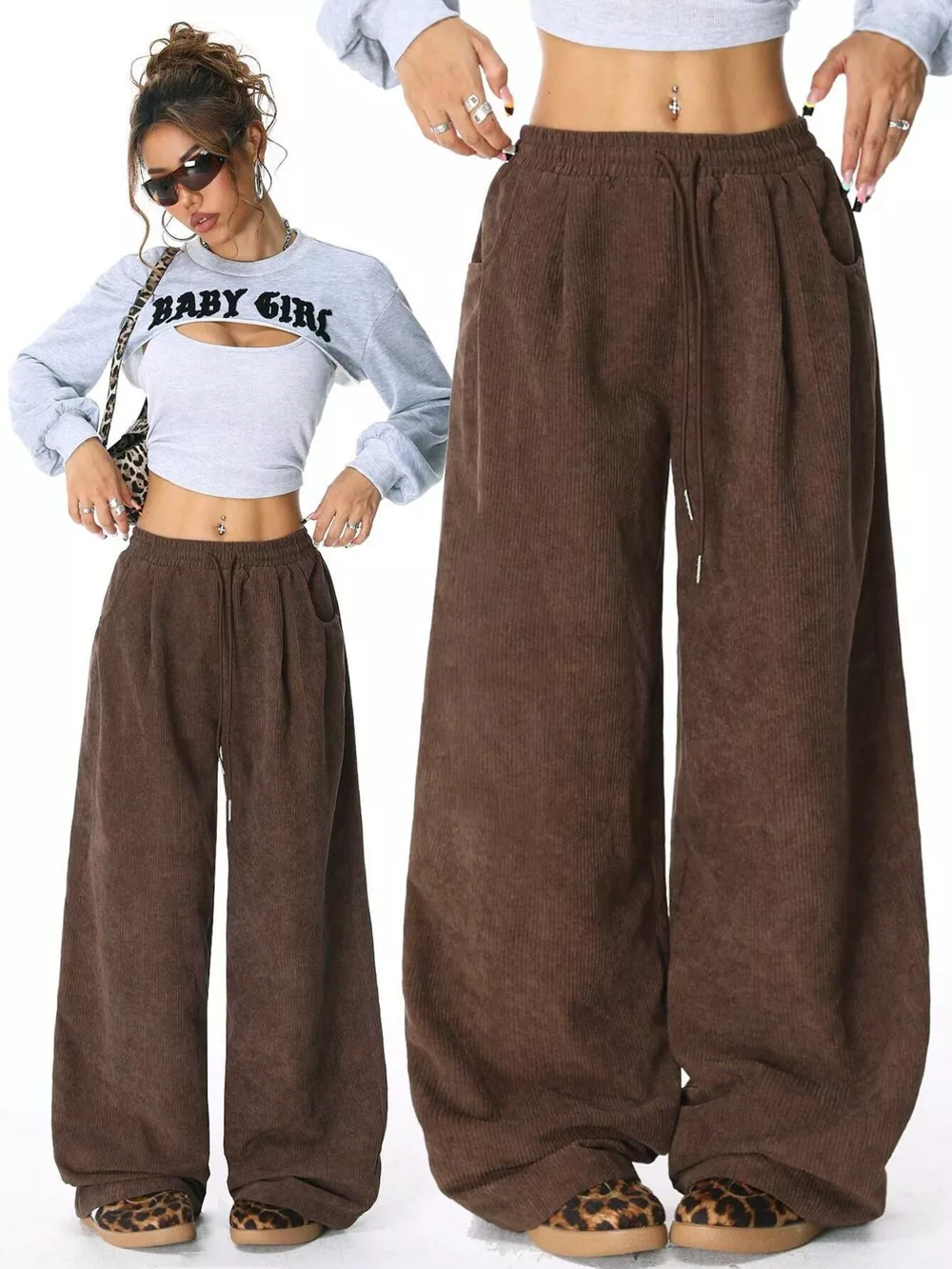 Casual Corduroy Wide Leg Pants, image 14