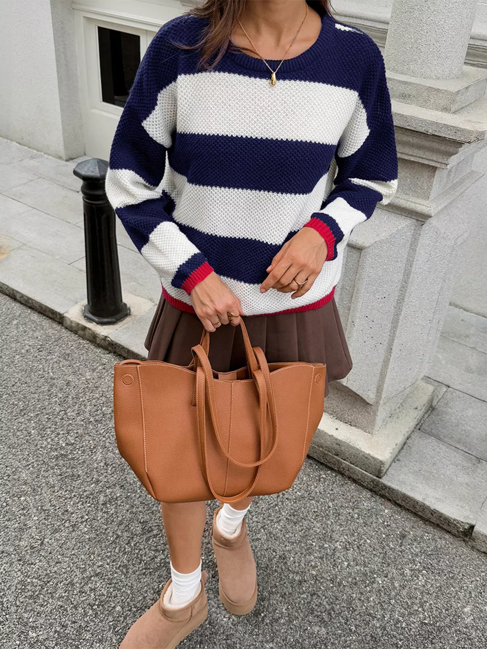 Striped Round Neck Sweater, image 4