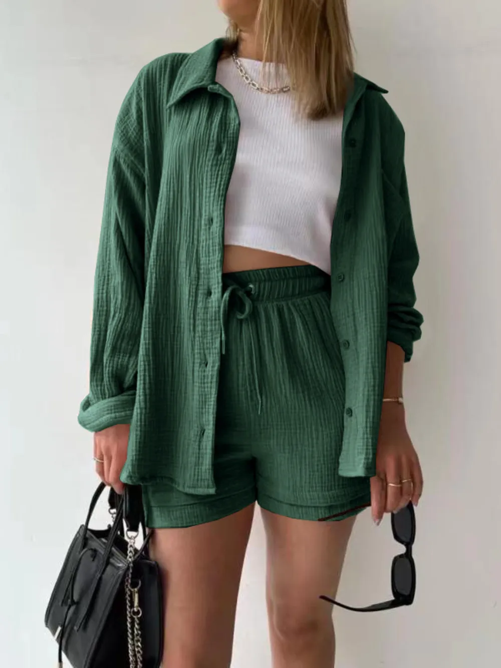 Button Up Shirt and Shorts Set, image 13