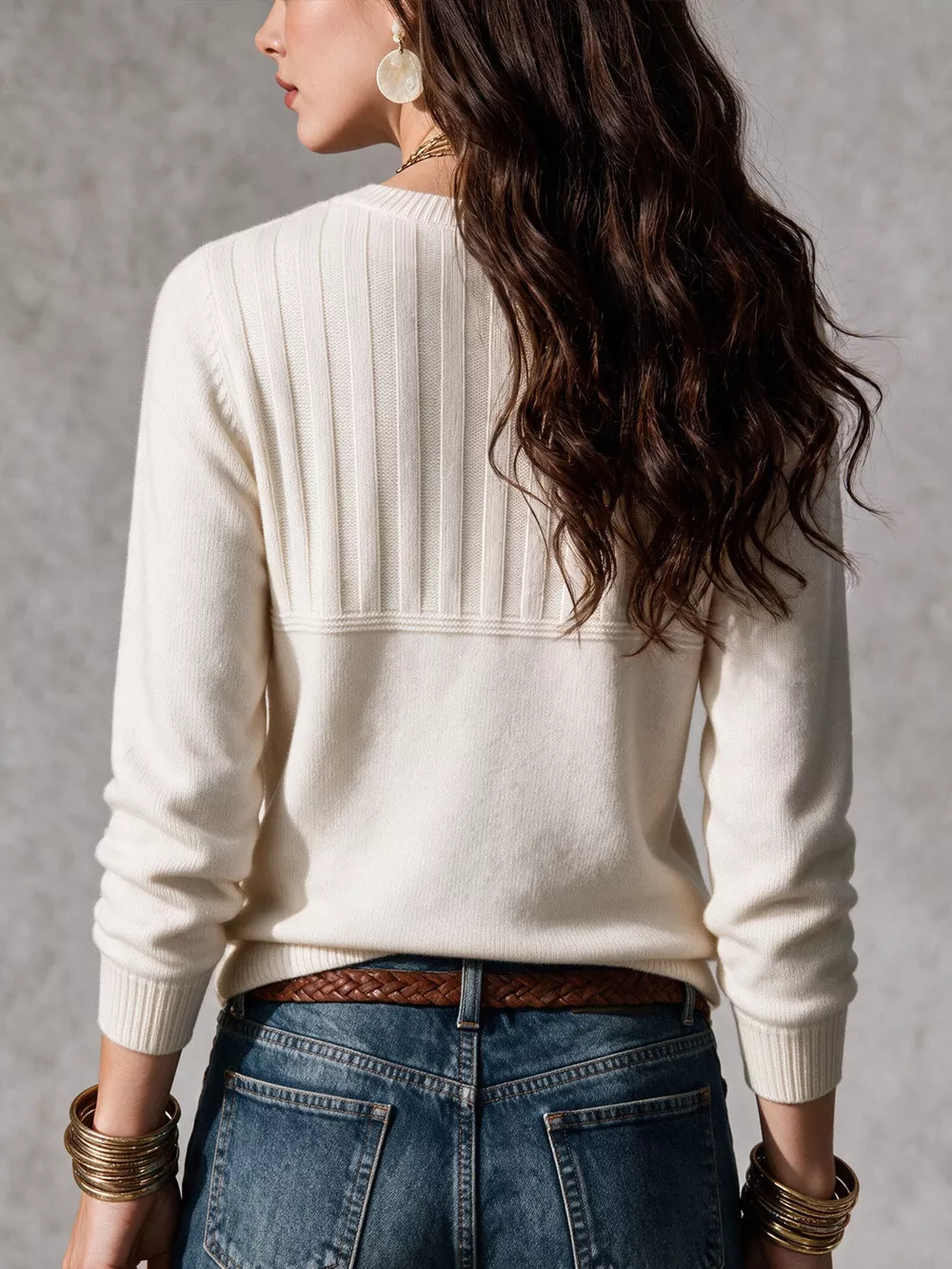 Ribbed Button Detail Sweater, image 4