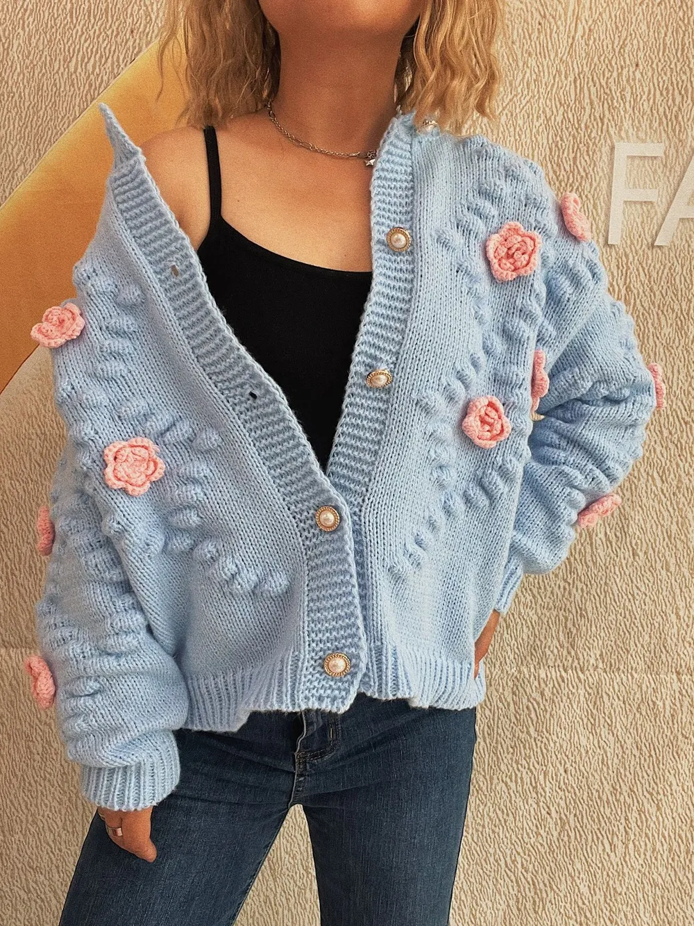 Flower Button Up Long Sleeve Cardigan, image 8