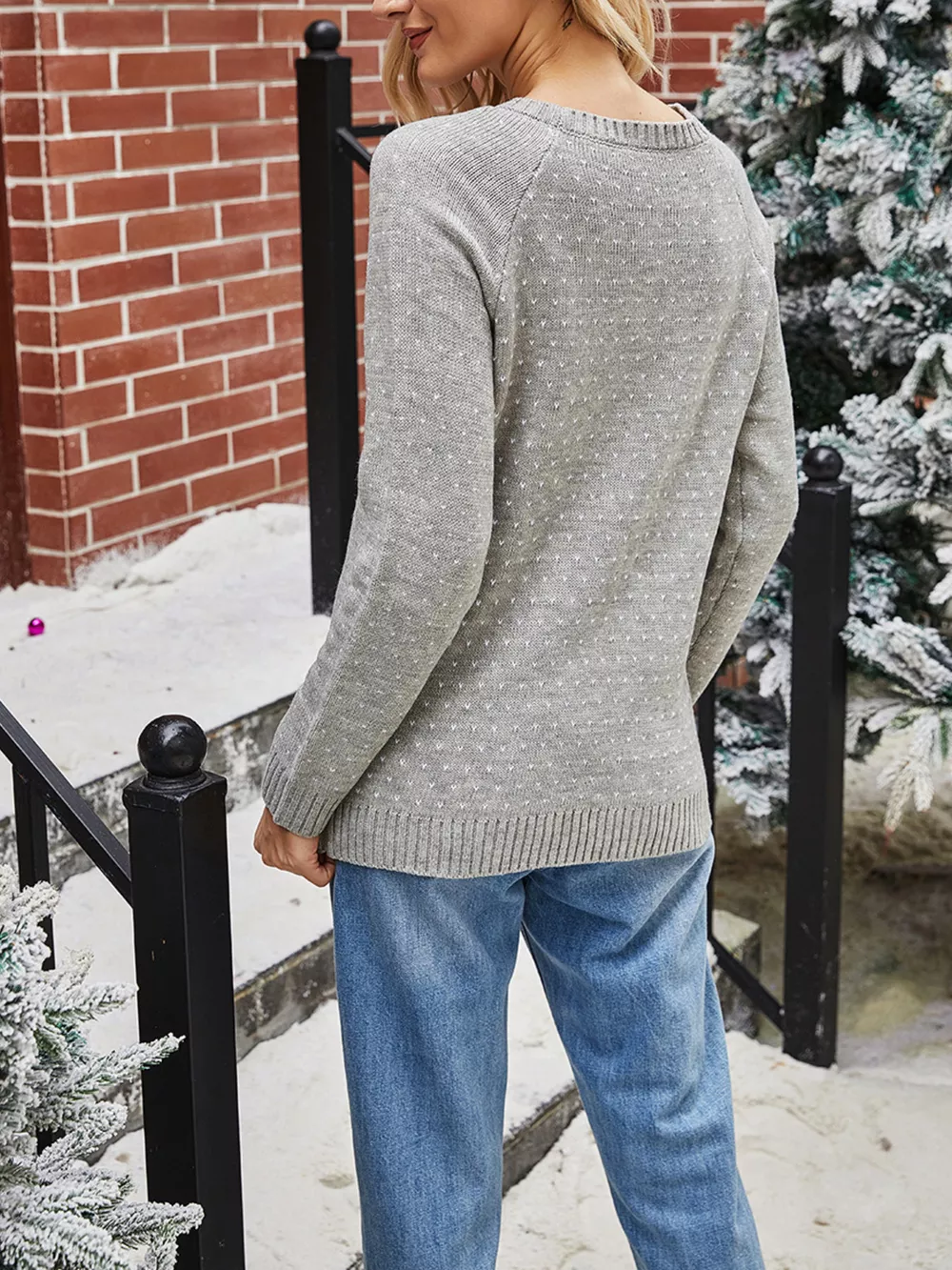 Snowman Graphic Raglan Sleeve Sweater, image 5