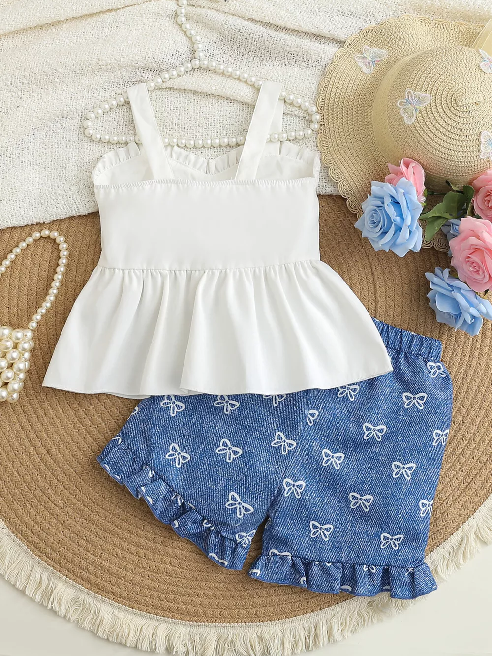 Children's Sweetheart Neck Cami and Shorts Set, image 4