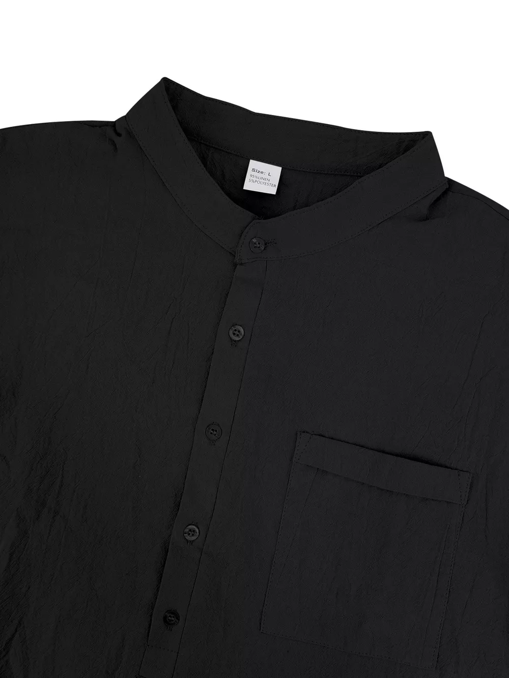 Men's Full Size Button Detail Long Sleeve Shirt Plus Size, image 6