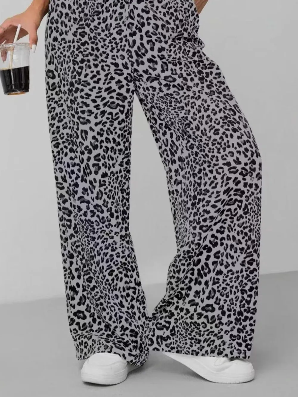 Leopard Print Wide Leg Pants, image 3