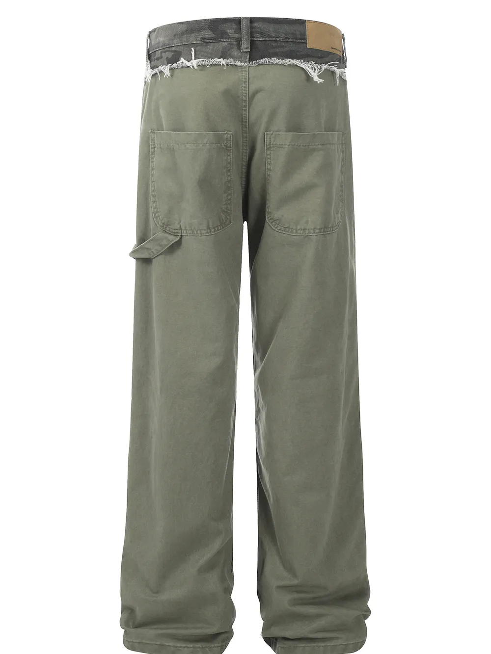 Men's Patchwork Distressed Frayed Hem Pants, image 3