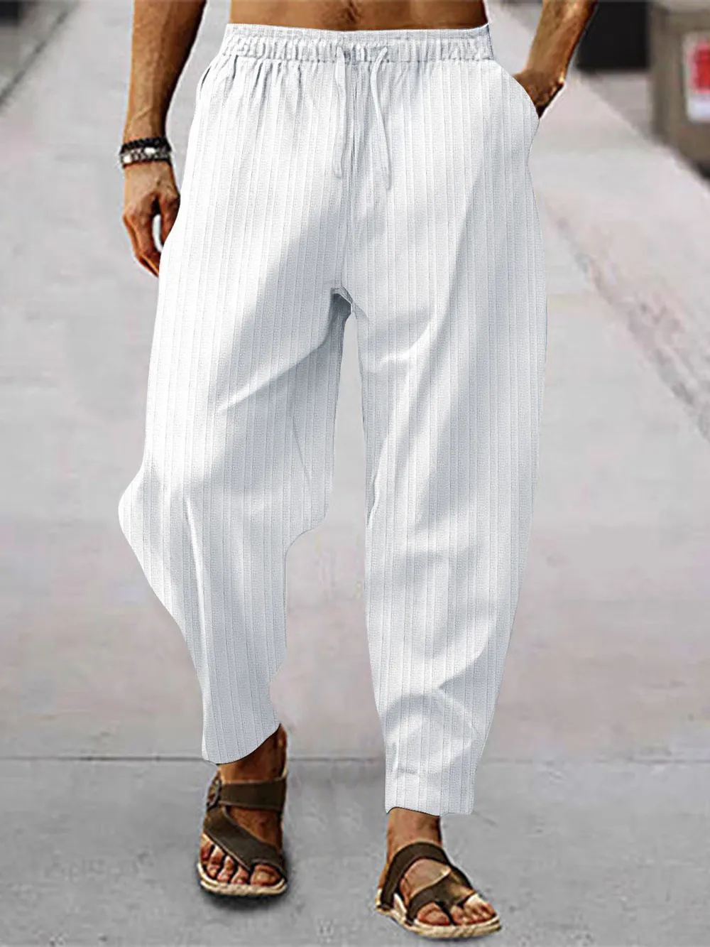 Men's Full Size Relaxed Fit Drawstring Pants Plus Size, image 4