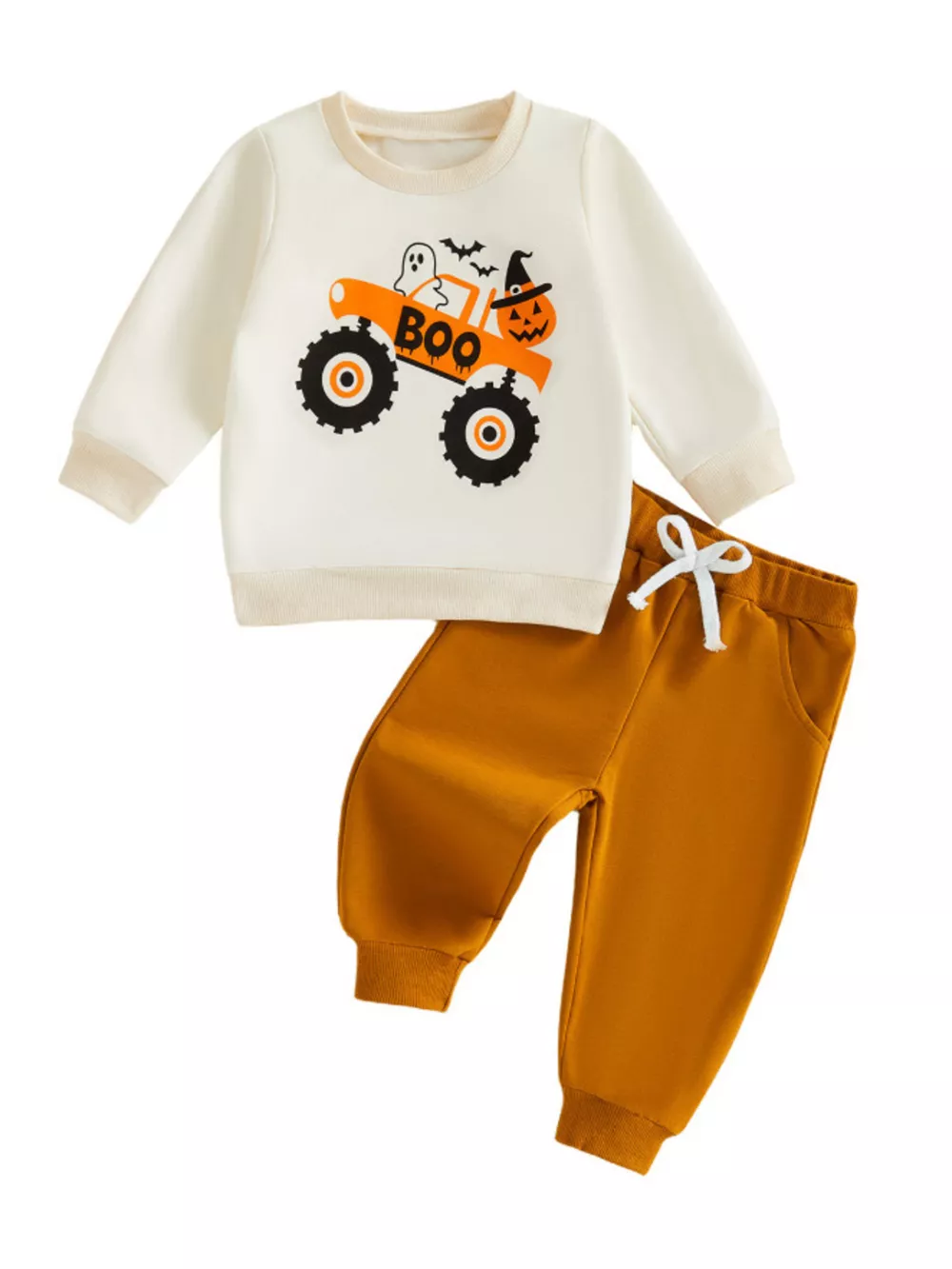 Children's Halloween Monster Truck Graphic Sweatshirt and Pants Set, image 4