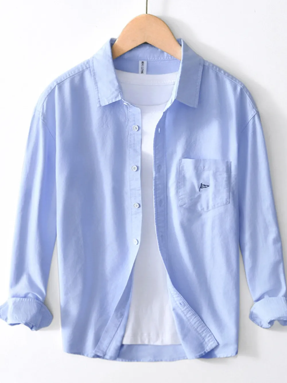 Men's Striped Button Up Long Sleeve Shirt, image 2