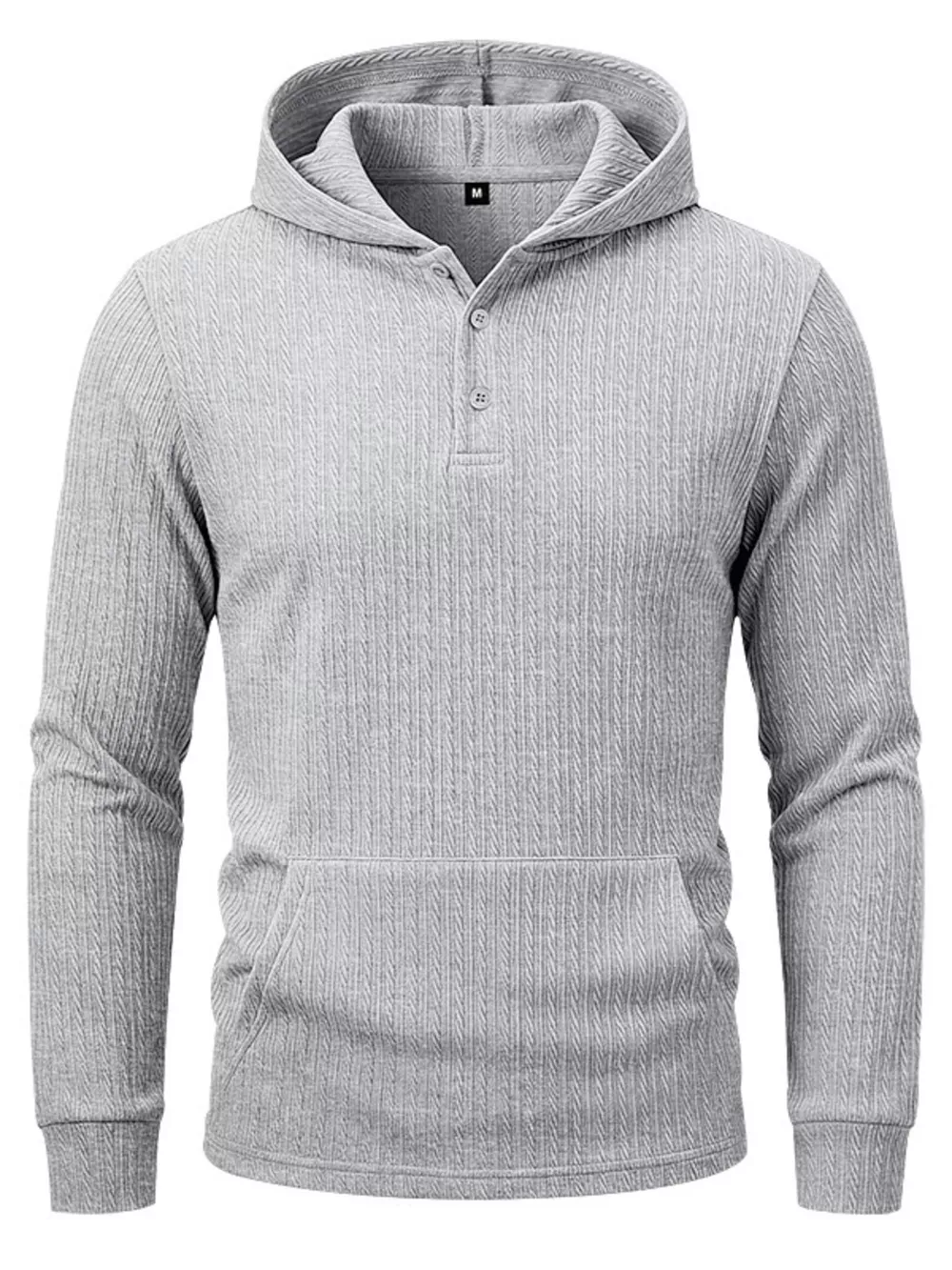 Men's Full Size Casual Kangaroo Pocket Knit Hoodie Plus Size, image 11
