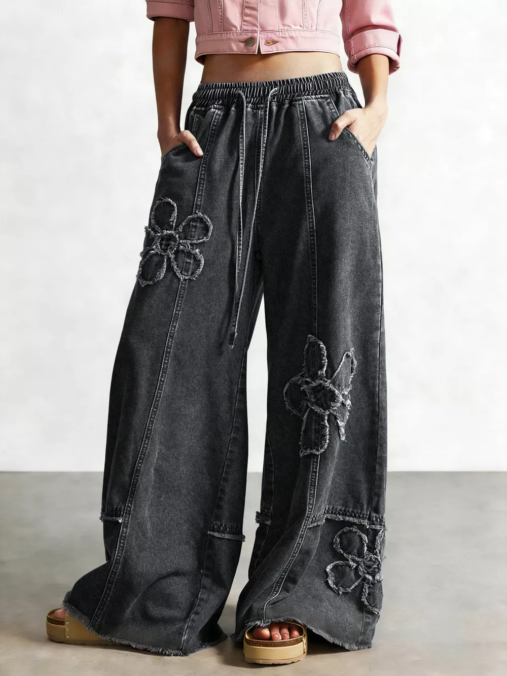 Flower Wide Leg Jeans, image 4