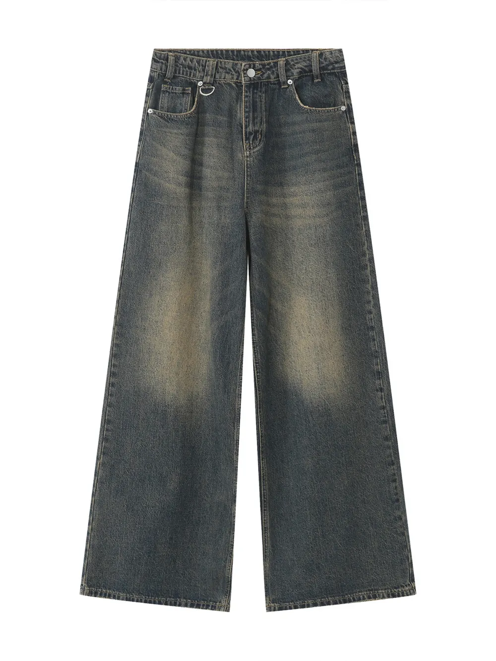 Men's Full Size Vintage Wash Wide Leg Jeans Plus Size, image 5