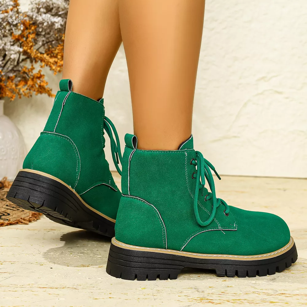 Round Toe Lace Up Boots, image 10