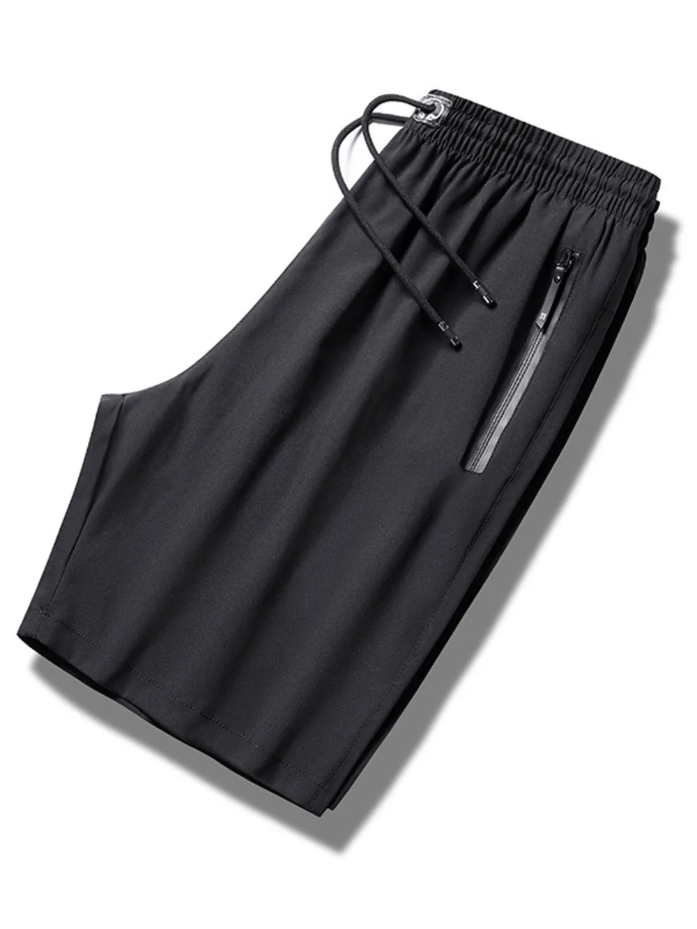 Men's Plus Size Casual Zipper Pocket Shorts, image 4