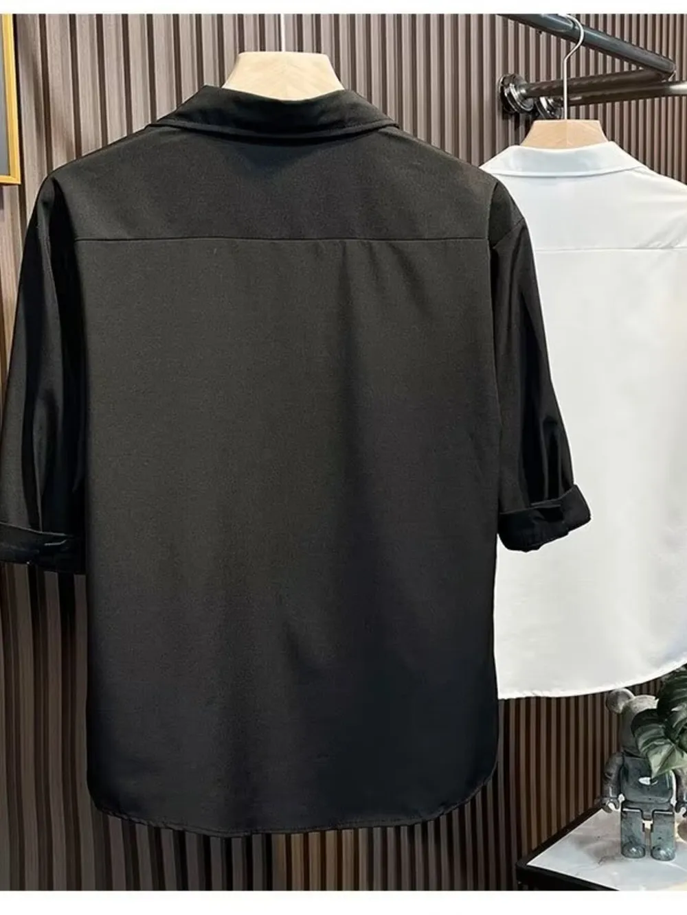Men's Plus Size Knit Panel Short Sleeve Shirt, image 4