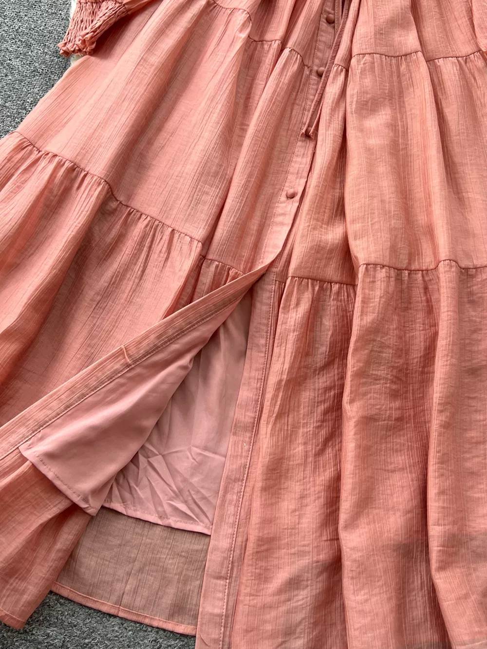 Button Down Tiered Long Sleeve Dress, image 3