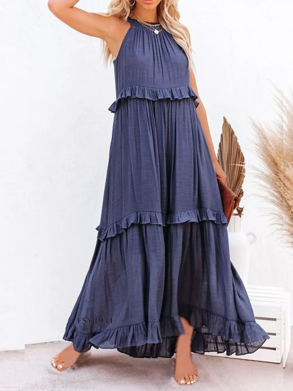 Ruffled Tiered Sleeveless Maxi Dress, image 12