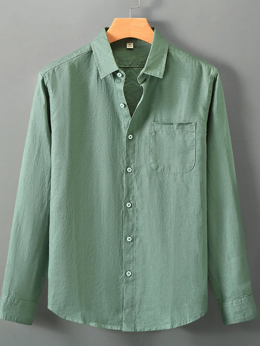 Men's Plus Size Long Sleeve Button-Up Shirt, image 5