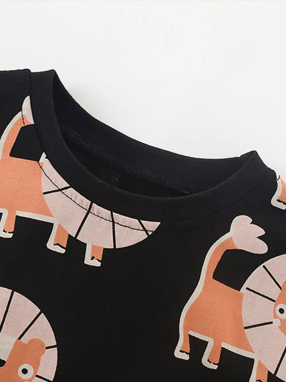 Children's Lion Print Crew Neck Tee and Shorts Set, image 3