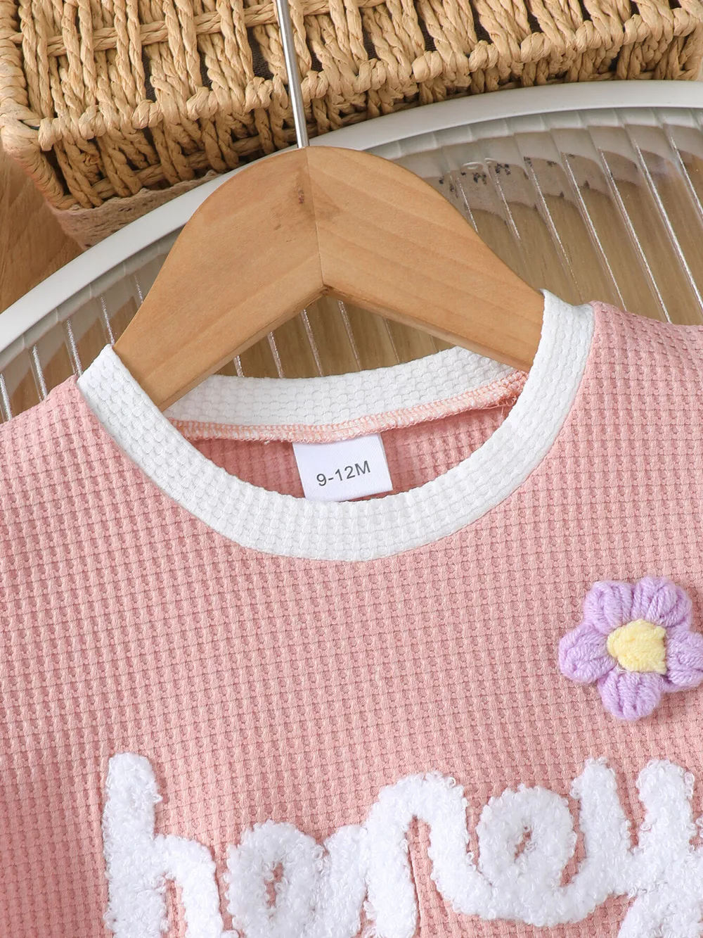 Children's Honey Flower Waffle Knit Tee and Shorts Set, image 5