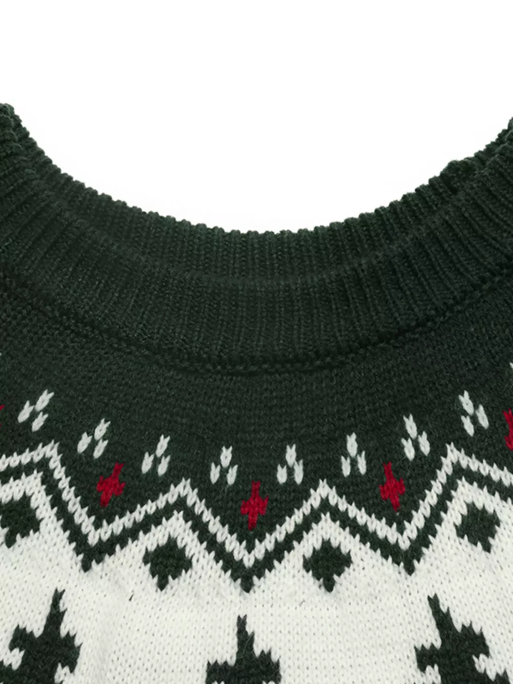 Christmas Tree Pattern Round Neck Sweater, image 8
