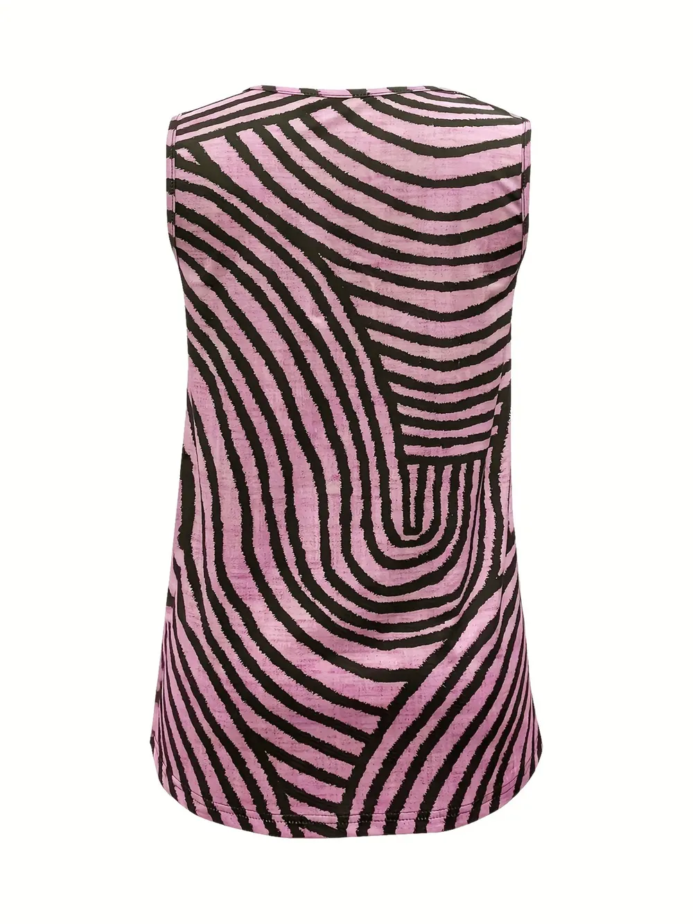 Sleeveless Zebra Print Button-Up Tank Top, image 6