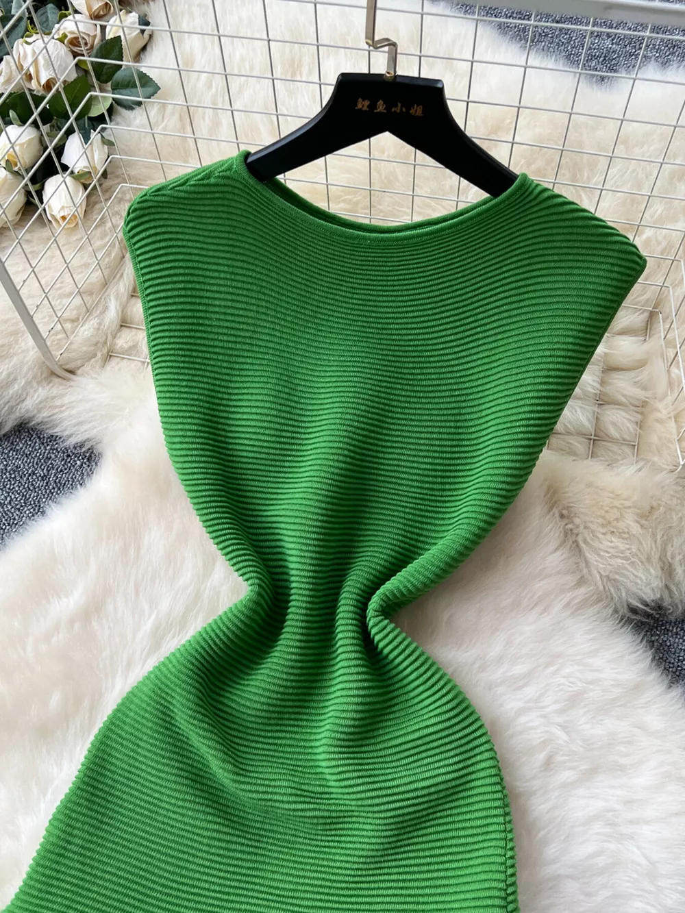 Sleeveless Textured Knit Dress, image 7