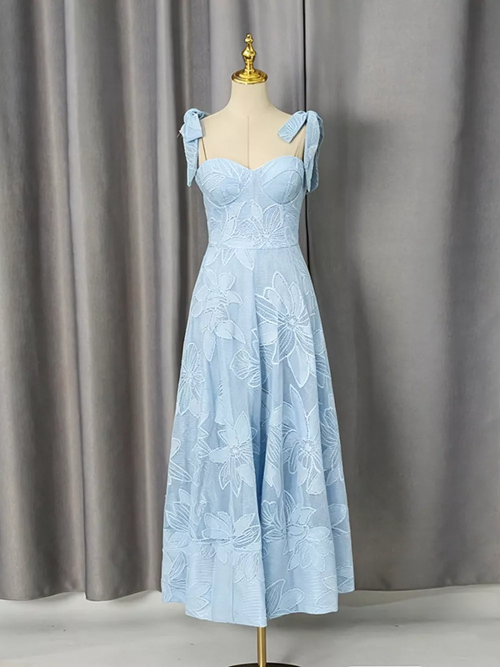Sweetheart Neck Tie-Strap Dress, image 16
