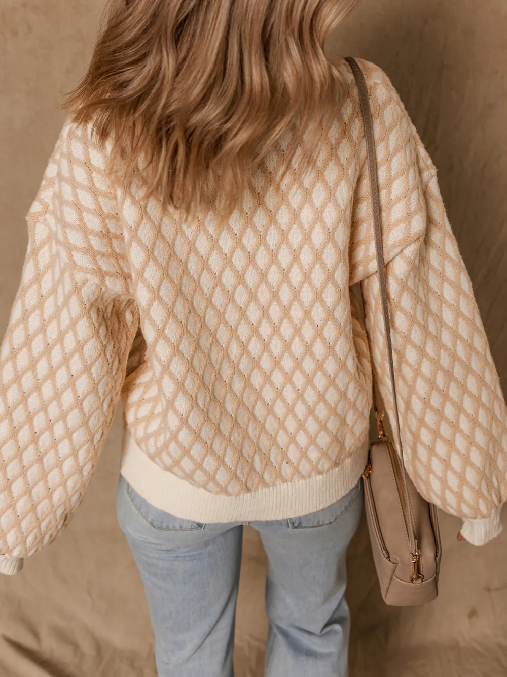 Textured Knit Mock Neck Sweater, image 3