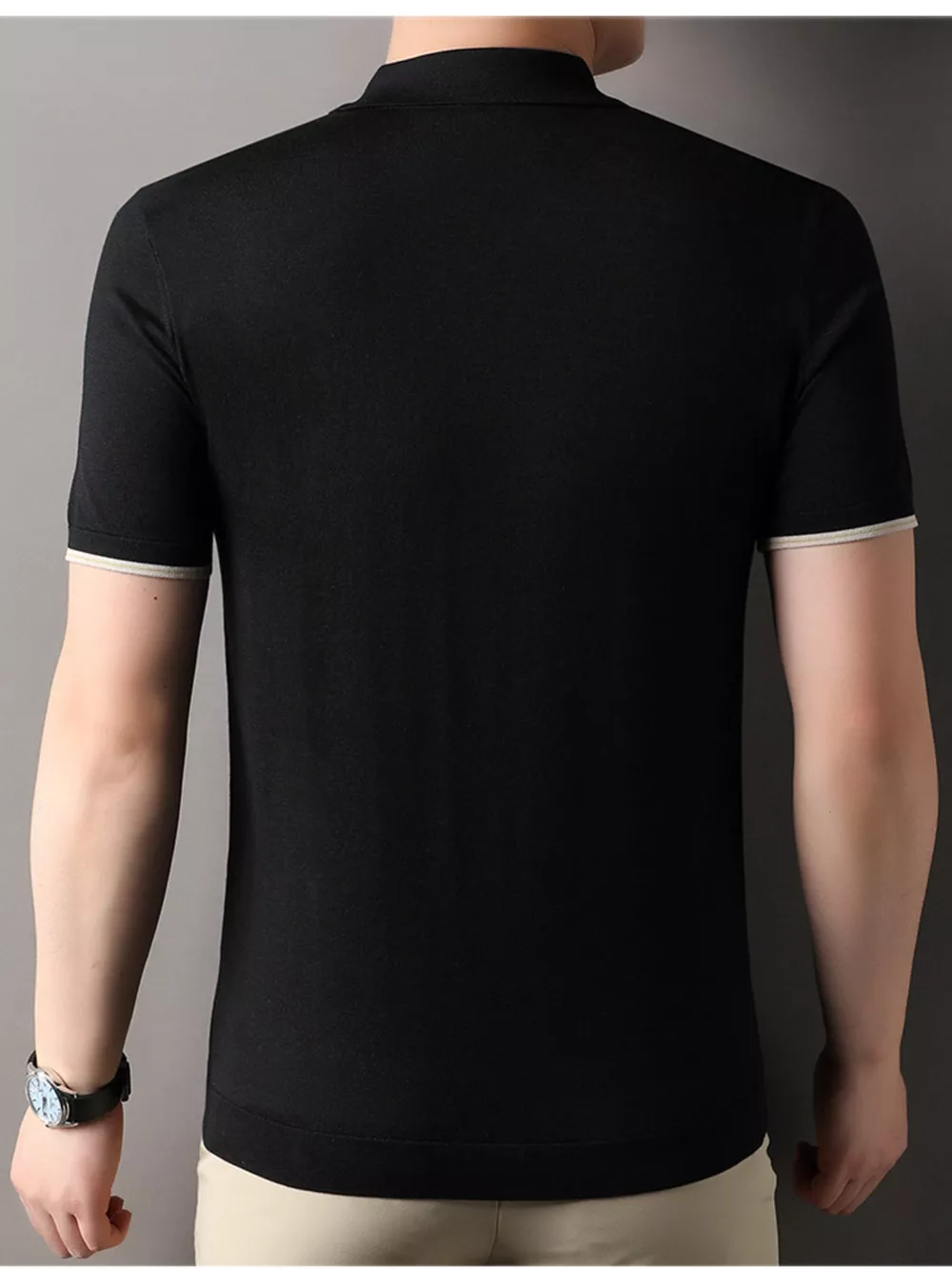 Men's Plus Size Button Detail Short Sleeve Polo, image 5
