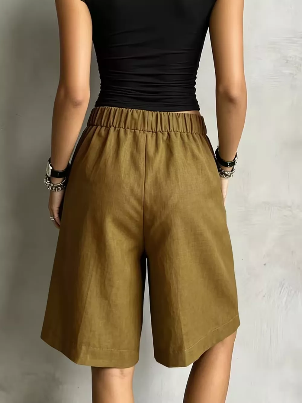 High-Waisted Drawstring Shorts, image 11