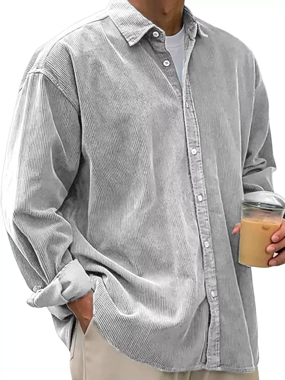 Men's Full Size Button Up Long Sleeve Shirt Plus Size, image 9