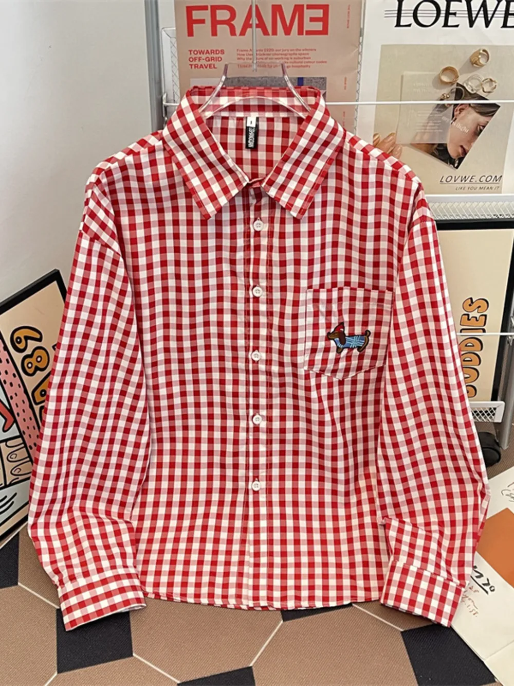 Men's Plus Size Plaid Button Up Long Sleeve Shirt, image 5