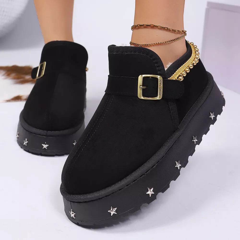 Platform Faux Fur Lined Ankle Boots