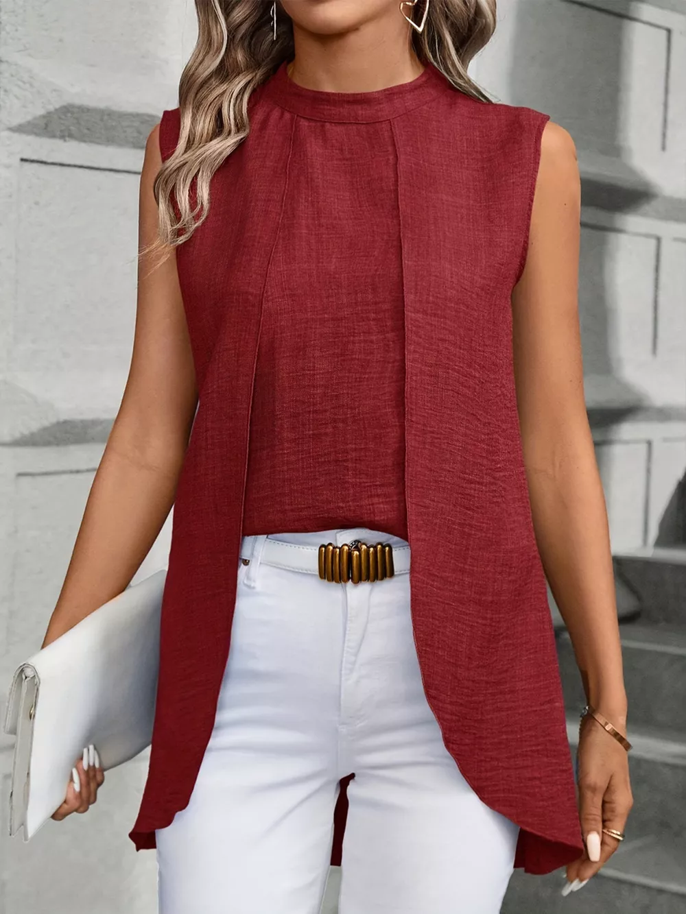 Mock Neck Sleeveless Top, image 23