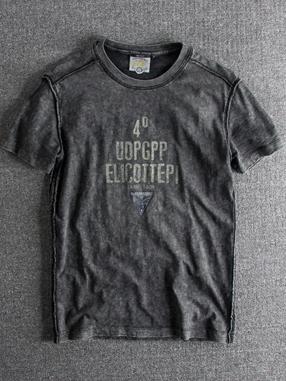 Men's Letter Round Neck Short Sleeve T-Shirt