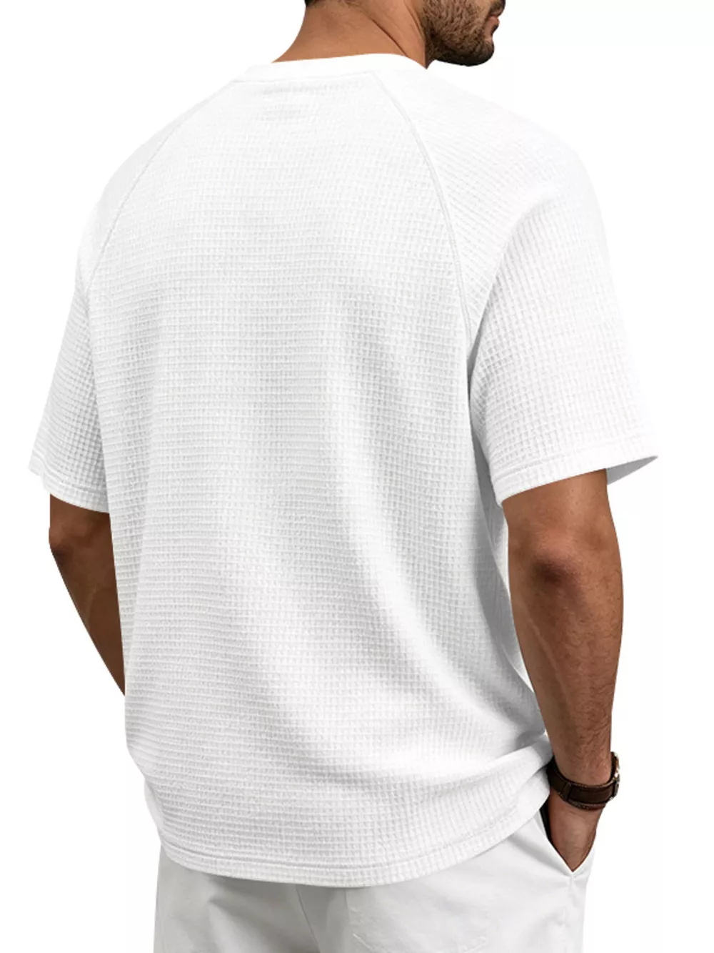 Men's Full Size Waffle Knit Raglan Short Sleeve T-Shirt Plus Size, image 18