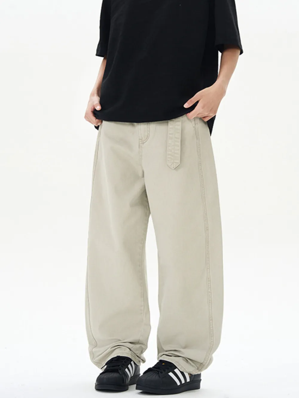 Men's Full Size Washed Wide Leg Cargo Pants Plus Size, image 4