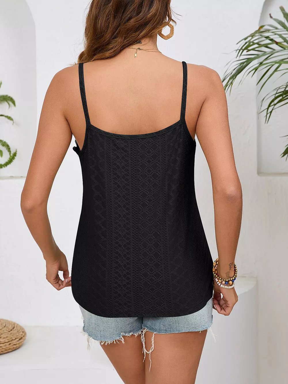 Lace Trim V-Neck Cami, image 4