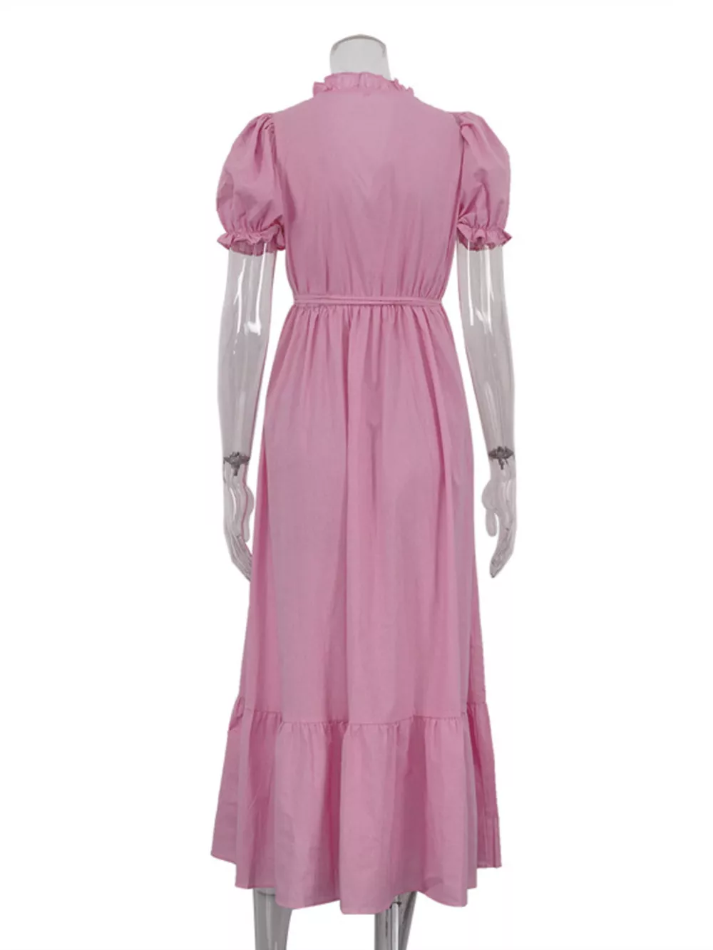Tie Waist Puff Sleeve Maxi Dress, image 10