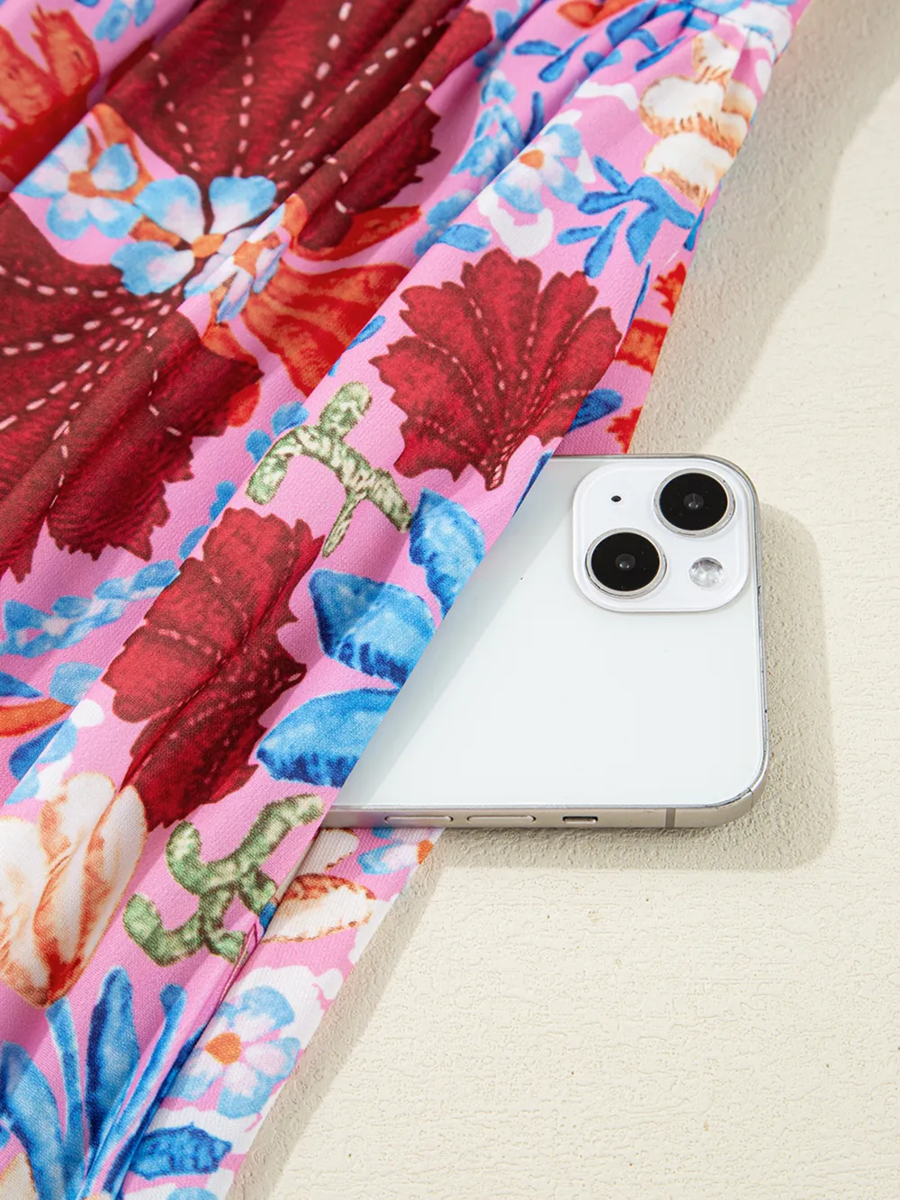 Floral Print Tie Front Midi Dress, image 8