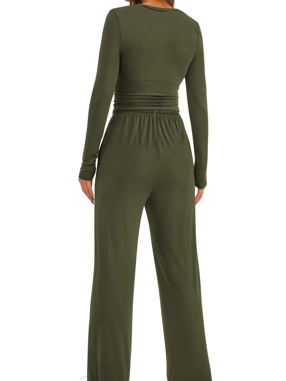 Round Neck Long Sleeve Top and Pants Set, image 13